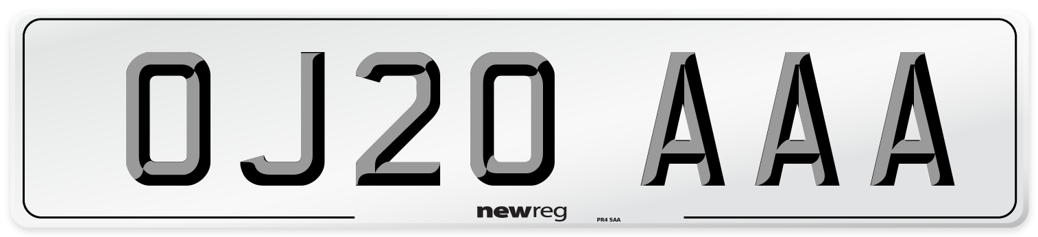 OJ20 AAA Number Plate from New Reg